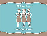 Front View Thumbnail - Cappuccino & Spa Will You Be My Maid of Honor Card - Girls