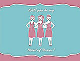 Front View Thumbnail - Carnation & Spa Will You Be My Maid of Honor Card - Girls