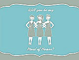 Front View Thumbnail - Celadon & Spa Will You Be My Maid of Honor Card - Girls