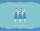 Front View Thumbnail - Cornflower & Spa Will You Be My Maid of Honor Card - Girls