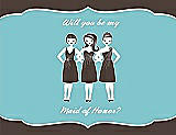 Front View Thumbnail - Chocolate & Spa Will You Be My Maid of Honor Card - Girls