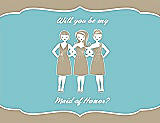Front View Thumbnail - Champagne & Spa Will You Be My Maid of Honor Card - Girls