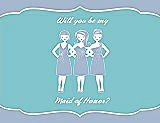 Front View Thumbnail - Cloudy & Spa Will You Be My Maid of Honor Card - Girls
