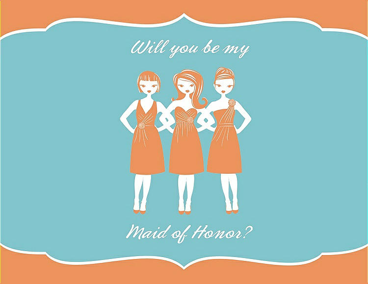 Front View - Clementine & Spa Will You Be My Maid of Honor Card - Girls