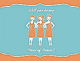 Front View Thumbnail - Clementine & Spa Will You Be My Maid of Honor Card - Girls