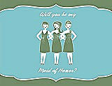Front View Thumbnail - Clover & Spa Will You Be My Maid of Honor Card - Girls