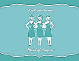 Front View Thumbnail - Capri & Spa Will You Be My Maid of Honor Card - Girls