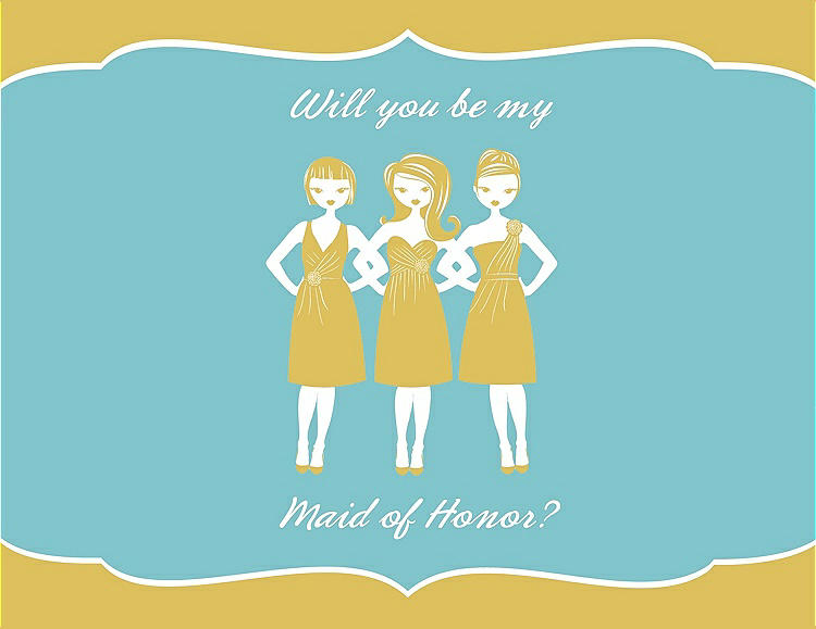 Front View - Daffodil & Spa Will You Be My Maid of Honor Card - Girls