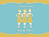 Front View Thumbnail - Daffodil & Spa Will You Be My Maid of Honor Card - Girls