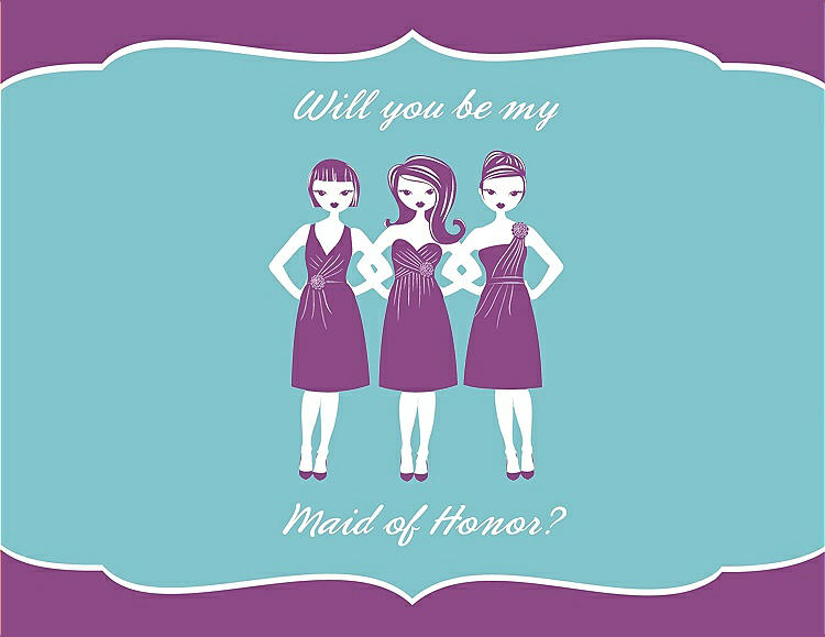 Front View - Dahlia & Spa Will You Be My Maid of Honor Card - Girls