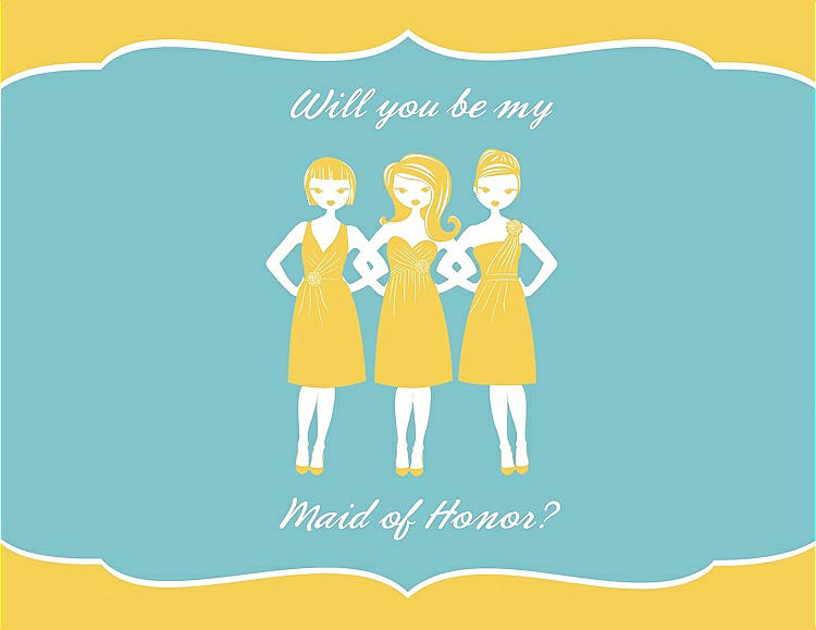 Front View - Daisy & Spa Will You Be My Maid of Honor Card - Girls