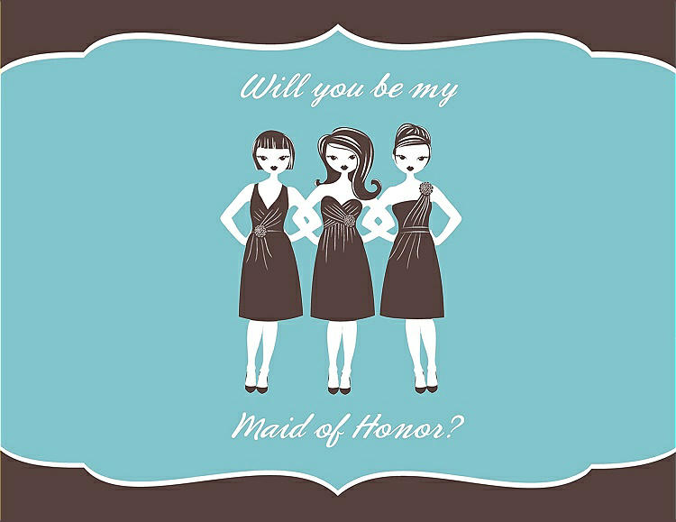 Front View - Drift Wood & Spa Will You Be My Maid of Honor Card - Girls