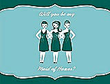 Front View Thumbnail - Emerald & Spa Will You Be My Maid of Honor Card - Girls