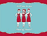 Front View Thumbnail - Flame & Spa Will You Be My Maid of Honor Card - Girls