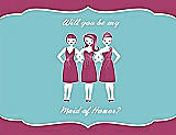 Front View Thumbnail - Fruit Punch & Spa Will You Be My Maid of Honor Card - Girls