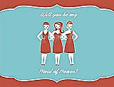 Front View Thumbnail - Fiesta & Spa Will You Be My Maid of Honor Card - Girls