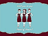 Front View Thumbnail - Garnet & Spa Will You Be My Maid of Honor Card - Girls