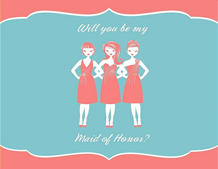 Front View - Ginger & Spa Will You Be My Maid of Honor Card - Girls
