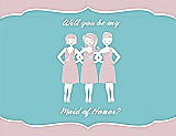 Front View Thumbnail - Ice Pink & Spa Will You Be My Maid of Honor Card - Girls