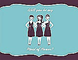 Front View Thumbnail - Italian Plum & Spa Will You Be My Maid of Honor Card - Girls
