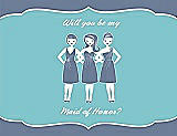 Front View Thumbnail - Larkspur Blue & Spa Will You Be My Maid of Honor Card - Girls