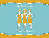 Front View Thumbnail - Mango & Spa Will You Be My Maid of Honor Card - Girls