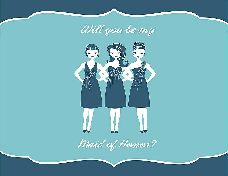 Front View - Marine & Spa Will You Be My Maid of Honor Card - Girls