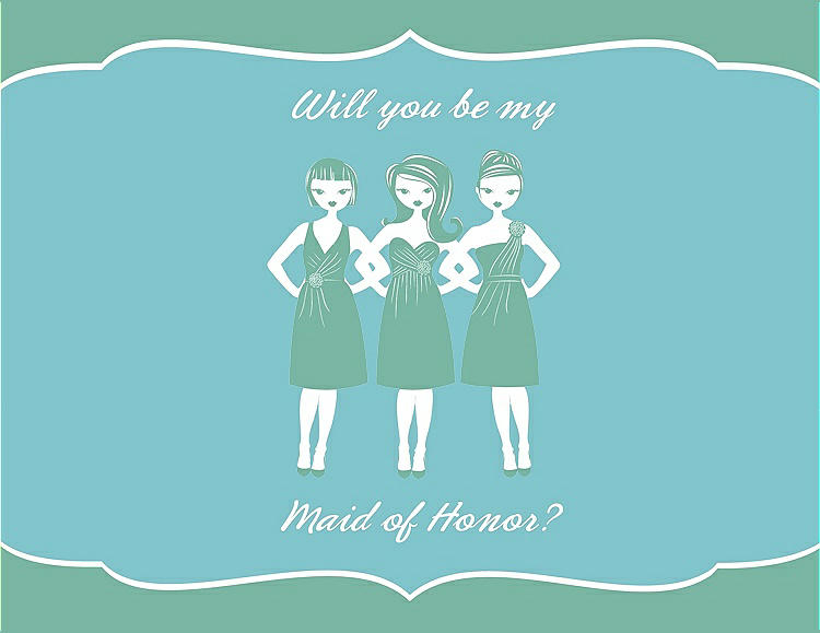 Front View - Meadow & Spa Will You Be My Maid of Honor Card - Girls