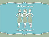 Front View Thumbnail - Mermaid & Spa Will You Be My Maid of Honor Card - Girls