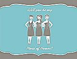 Front View Thumbnail - Mocha & Spa Will You Be My Maid of Honor Card - Girls