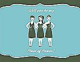 Front View Thumbnail - Moss & Spa Will You Be My Maid of Honor Card - Girls