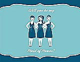Front View Thumbnail - Ocean Blue & Spa Will You Be My Maid of Honor Card - Girls