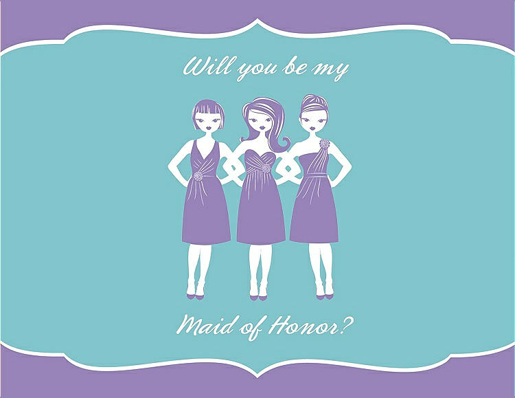 Front View - Pansy & Spa Will You Be My Maid of Honor Card - Girls