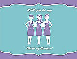 Front View Thumbnail - Pansy & Spa Will You Be My Maid of Honor Card - Girls