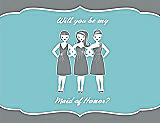 Front View Thumbnail - Pewter & Spa Will You Be My Maid of Honor Card - Girls