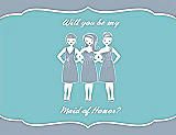 Front View Thumbnail - Platinum & Spa Will You Be My Maid of Honor Card - Girls