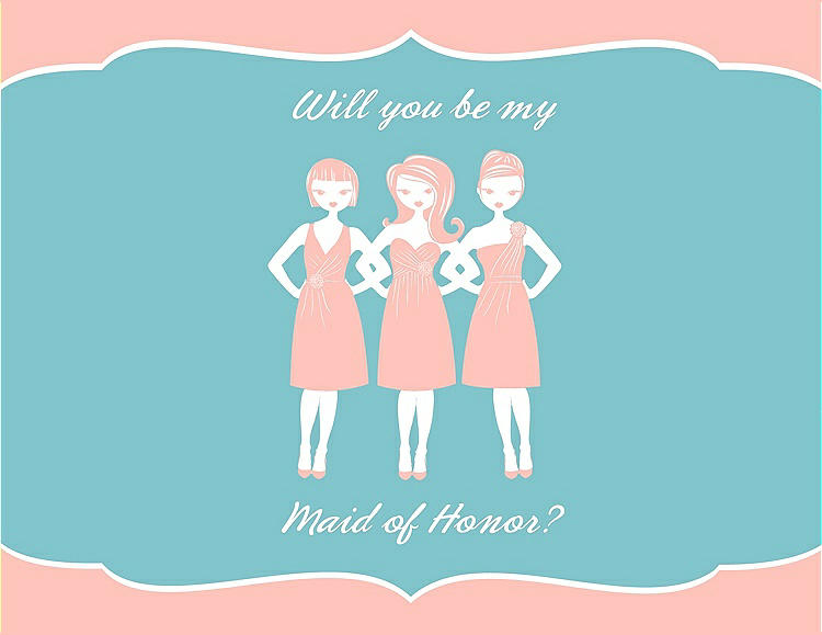 Front View - Primrose & Spa Will You Be My Maid of Honor Card - Girls