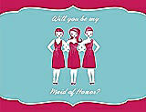 Front View Thumbnail - Posie & Spa Will You Be My Maid of Honor Card - Girls
