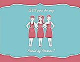 Front View Thumbnail - Papaya & Spa Will You Be My Maid of Honor Card - Girls