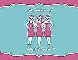Front View Thumbnail - Pretty In Pink & Spa Will You Be My Maid of Honor Card - Girls