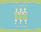 Front View Thumbnail - Pistachio & Spa Will You Be My Maid of Honor Card - Girls