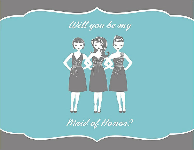 Front View - Quarry & Spa Will You Be My Maid of Honor Card - Girls
