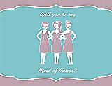 Front View Thumbnail - Quartz & Spa Will You Be My Maid of Honor Card - Girls