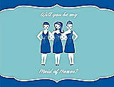 Front View Thumbnail - Royal Blue & Spa Will You Be My Maid of Honor Card - Girls