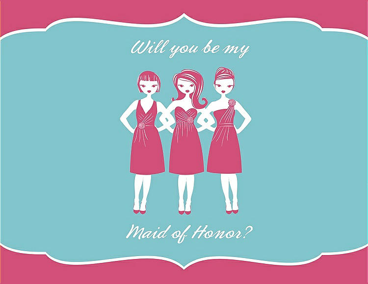 Front View - Rose Quartz & Spa Will You Be My Maid of Honor Card - Girls