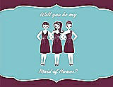 Front View Thumbnail - Ruby & Spa Will You Be My Maid of Honor Card - Girls