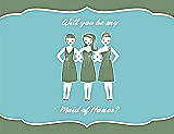 Front View Thumbnail - Sage & Spa Will You Be My Maid of Honor Card - Girls