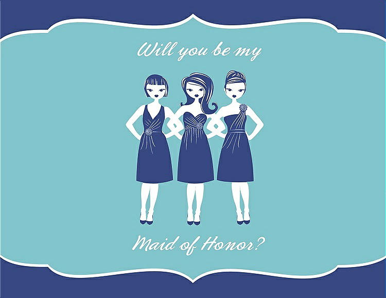 Front View - Sailor & Spa Will You Be My Maid of Honor Card - Girls