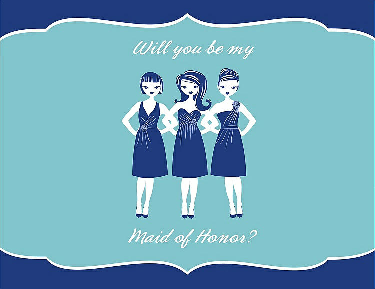 Front View - Sapphire & Spa Will You Be My Maid of Honor Card - Girls