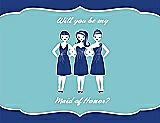 Front View Thumbnail - Sapphire & Spa Will You Be My Maid of Honor Card - Girls